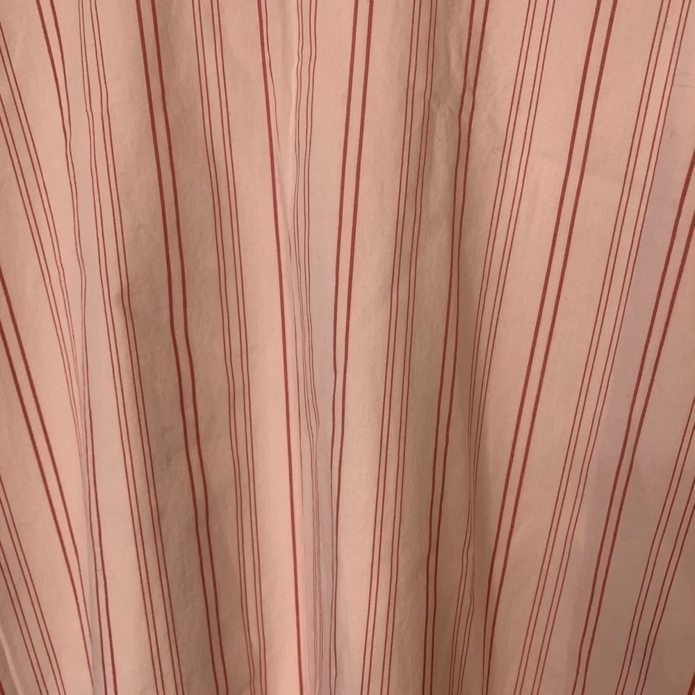 Madewell Lightweight Lined 100% Cotton White & Red Stripe Dress Cold Shoulder